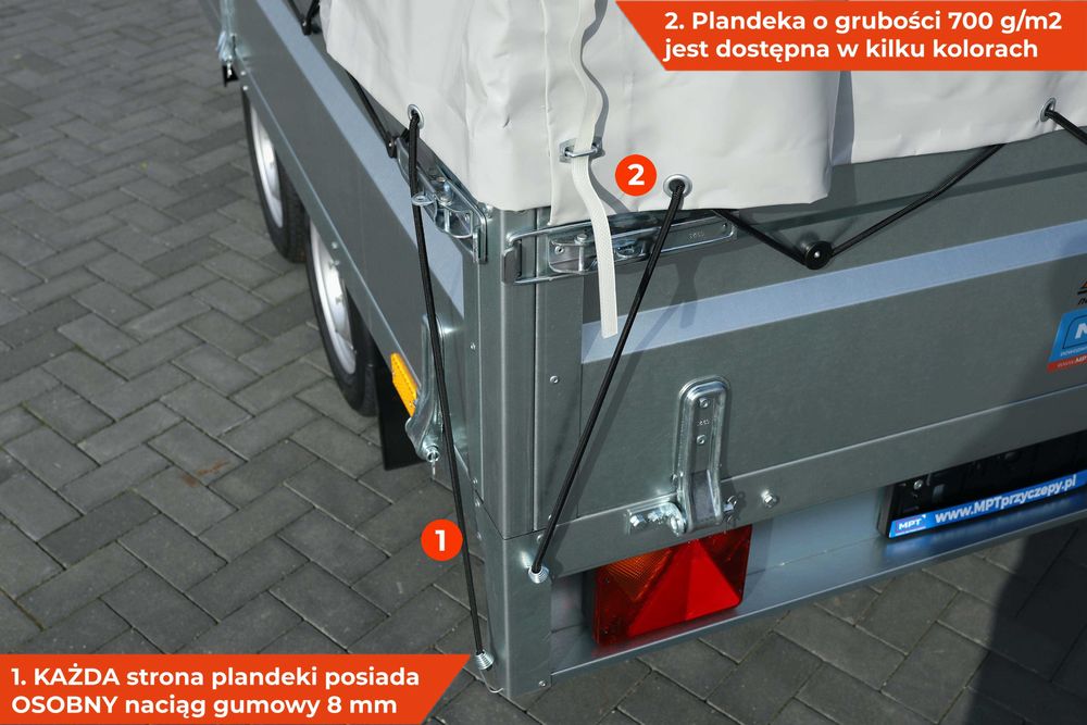 Przyczepka z plandeką koła pod spodem Neptun Nordica 302 x 151 x 40 FV