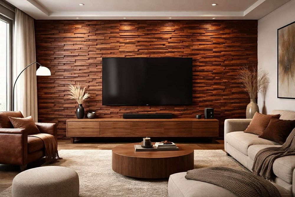 Panel ścienny  3d mahoń, teak, suar