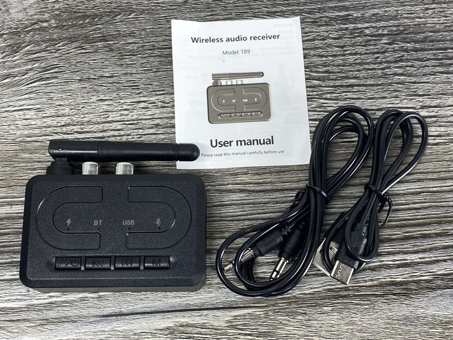 Bluetooth аудіоприймач AUX/RCA/USB з мікрофоном/ NFC аудіоадаптер