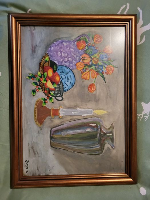 Quadro frutas com moldura