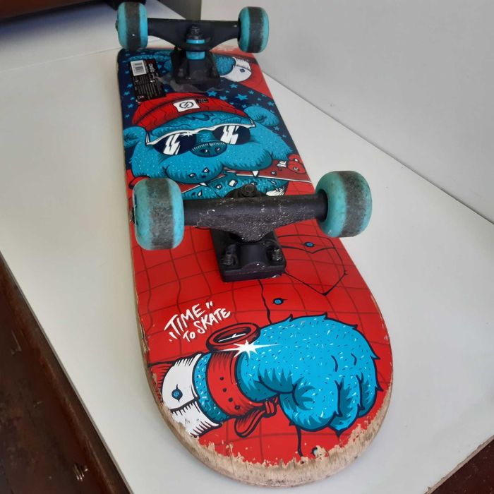Skate Completo Funcional Street Rampa Decathlon Oxelo Play 3 Bear Blue