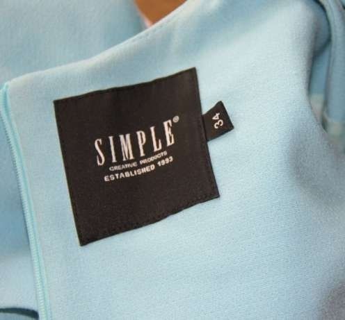 SIMPLE niebieska błękitna sukienka suknia 34 XS 36 S