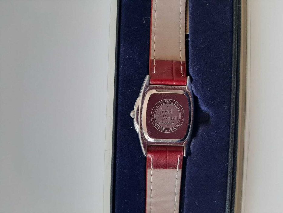 Relogio romano vermelho escuro - jewel parts, swaroski crystal