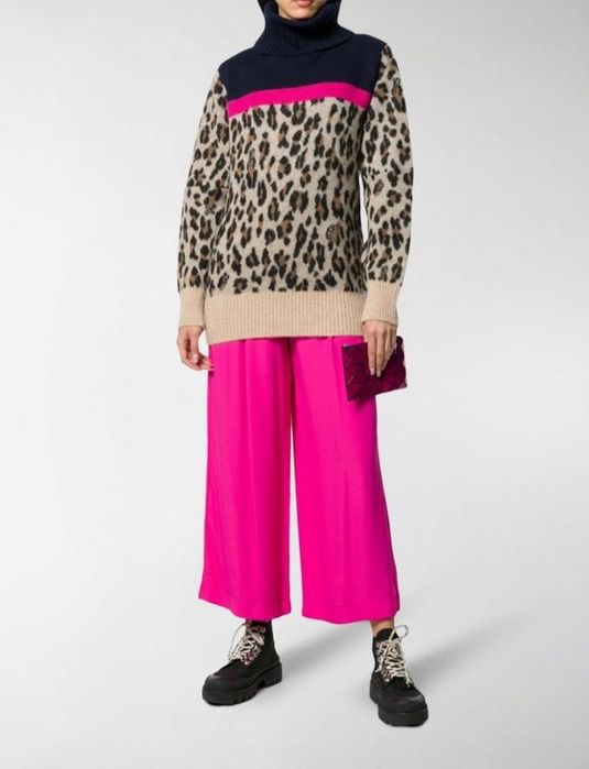 Трикотажний джемпер з леопардовим візерунком від sacai, оригінал