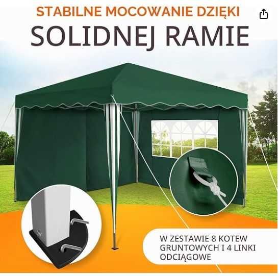 Pawilon składany, wodoszczelny, wymiary dachu, 3 x 3 m,