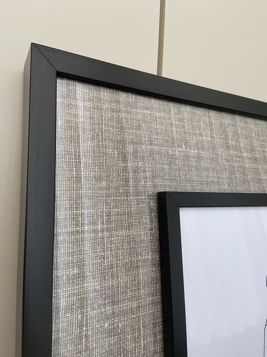 Moldura/ Quadro Bordo Duplo. Com tecido e fotografia