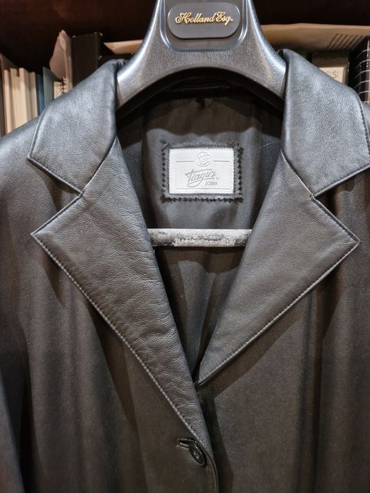 Casaco de couro genuíno