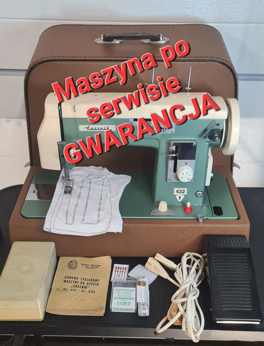 Łucznik 432 wyjątkowa kompletny zestaw fabryczny maszyna do szycia