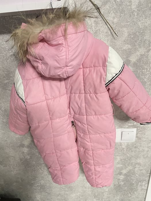 Зимовий пуховик комбінезон для дівчаток