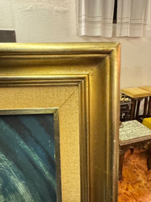 Pintura a oleo de  António Duarte Leite, 1984. "Tu, o meu único erro"