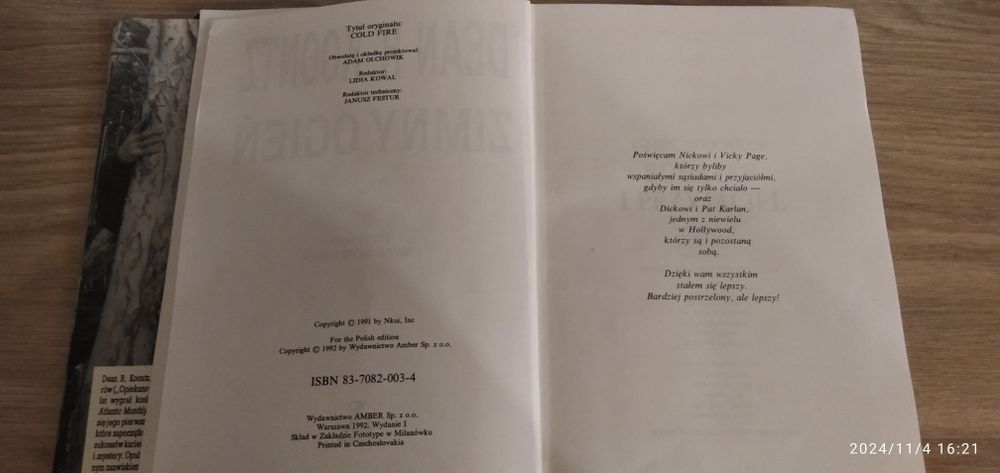 Horrory zestaw Dean Koontz 3 sztuki