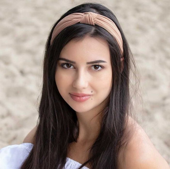 Opaska Do WŁOSÓW beżowa WĘZEŁ szeroka Turban