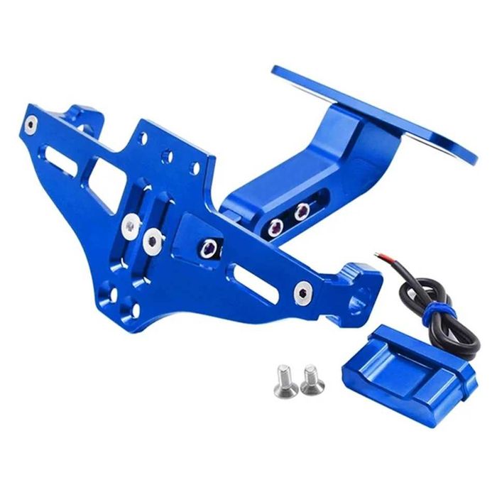 Suporte de Matrícula Universal CNC Alumínio com Luz LED para Moto