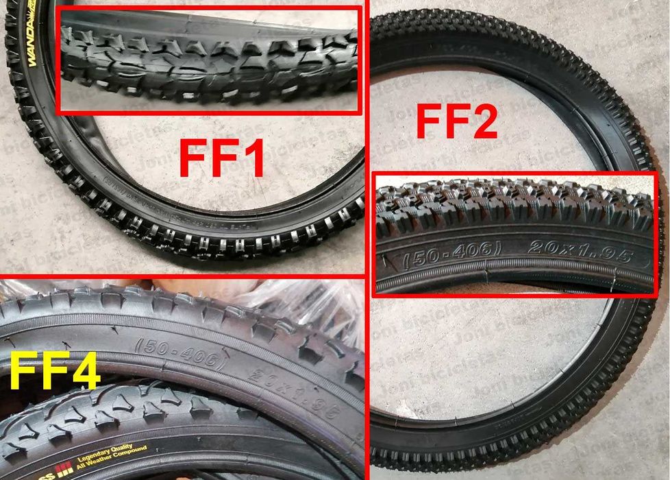Pneus de bicicleta BMX e chopper (rasto antigo)