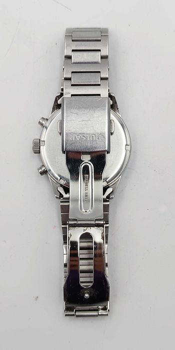 Zegarek męski PULSAR Chronograph 100m stalowy granatowy datownik OKAZJA