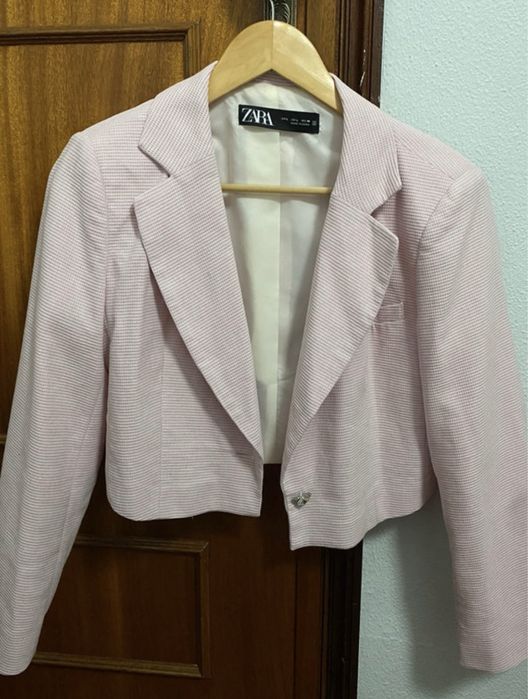 Blazer Cropped Zara Rosa - L
