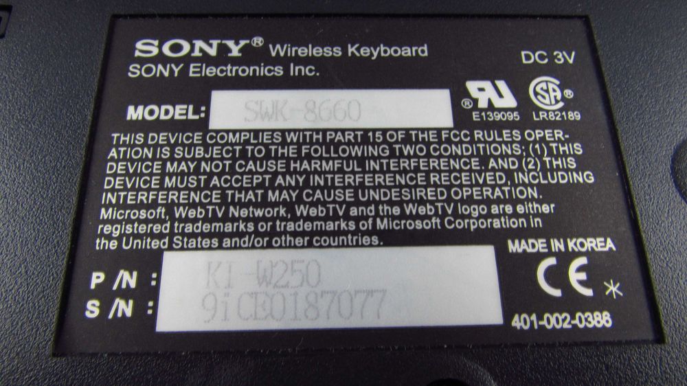 SONY - Web TV Klawiatura SWK-8660