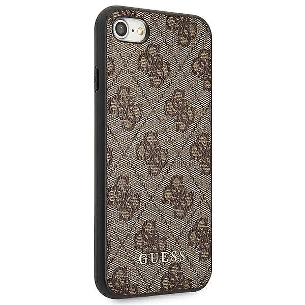 Etui Guess 4G Metal Gold Logo na iPhone SE 2022 / 2020 / 7 / 8 - brązo