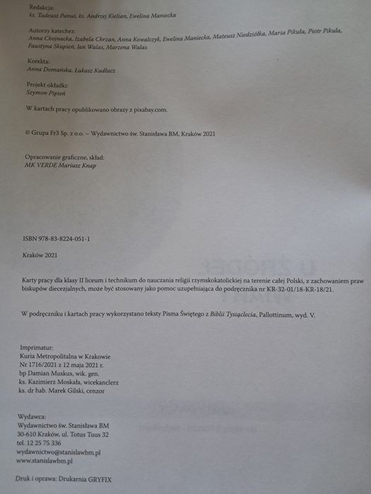 Religia ,, U źródeł wiary" Karty Pracy kl. 2