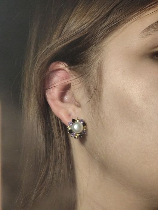 Сережки срібні 925, з перлиною