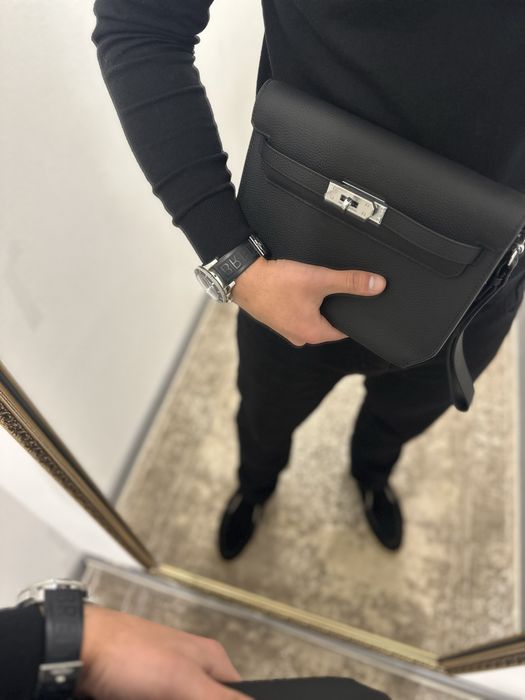 Мужской кожаный клатч Hermes Kelly / Clutch Bag