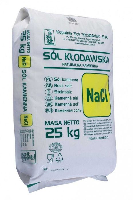Sól kłodawska spożywcza "1N" NaCl 25kg x 15szt.