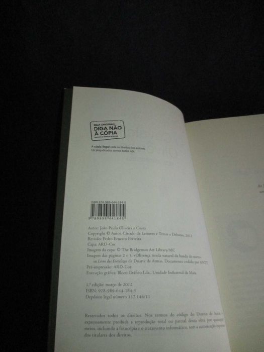 Livro O Cavaleiro de Olivença João Paulo Oliveira e Costa