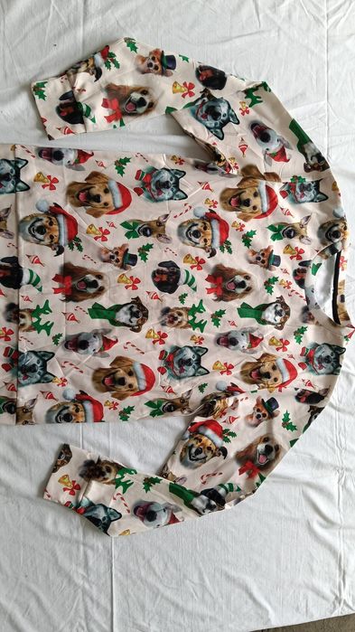Nowa świąteczna bluza męska z psami pieski longsleeve rozmiar S