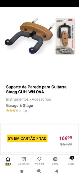 Suportes de parede para guitarra