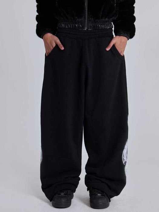штани унісекс Jaded London Black Gothic Printed Jogger Оригінал  Rare