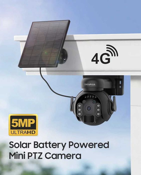 Зовнішня 4G камера SHIWOJIA  Zoom 5MP сонячна панель акум. 7800 mAh