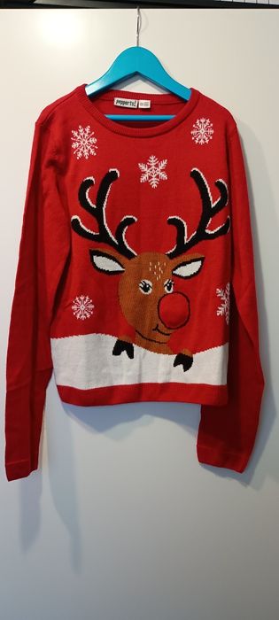 Sweterek świąteczny Boże Narodzenie z reniferem rozm. 146/152