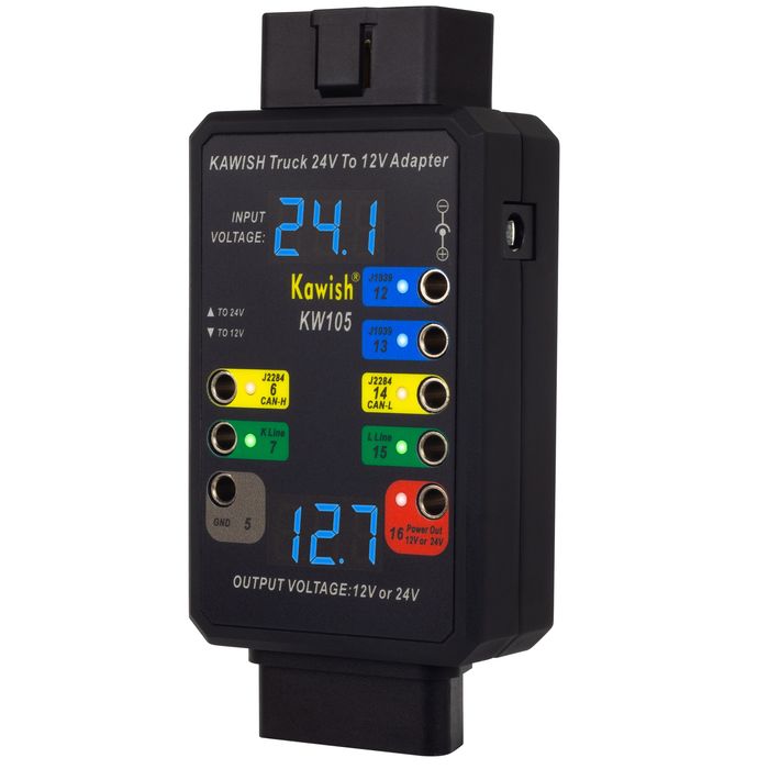 Перехідник 24-12V, OBD 2 роз'єма  Break Out Box, Kawish, для авто