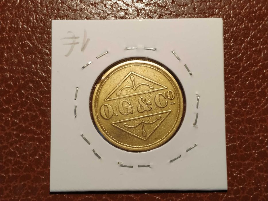 Token  / ficha de barbeiro 1,5 nº da O. G & Cº