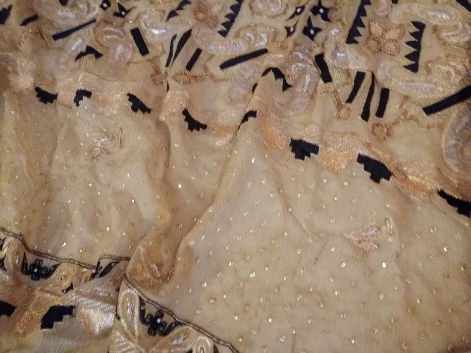 Tecido seda indiana sari 6m bordado preço reduzido  ler descrição