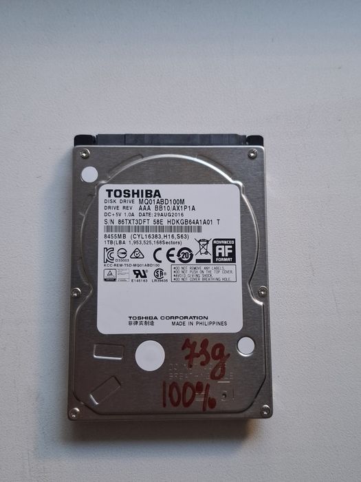 Жорткий диск 2.5" 1тб/100%/9.5мм
