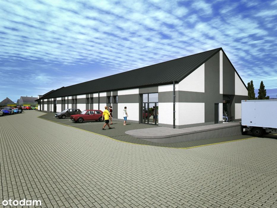 Budynek Handlowo Usługowy 800-900m2 + parkingi, plac na działce 0,5ha.