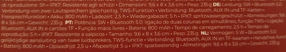 Coluna portátil bluetooth