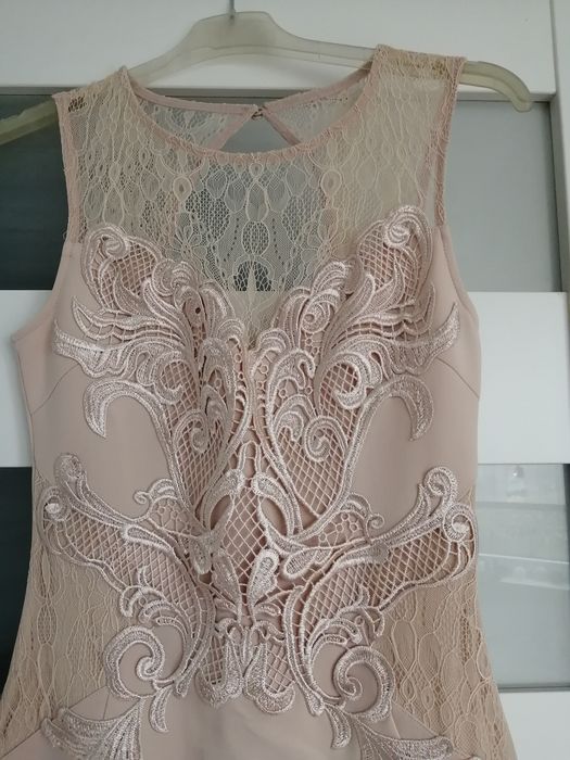 Sukienka długa maxi syrenka rybka nude na wesele