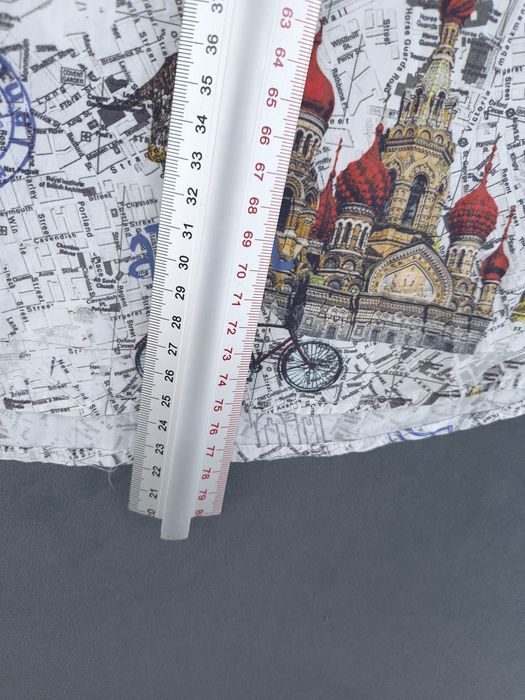 Desigual koszula wzorzysta print mapa grafika slim XL monogram