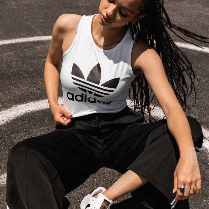 ADIDAS Cropped Tank Top Nowa Koszulka Damska E 32-40 Oryginalna 100%