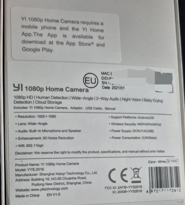 Kamera Xiaomi Yi Home Wifi