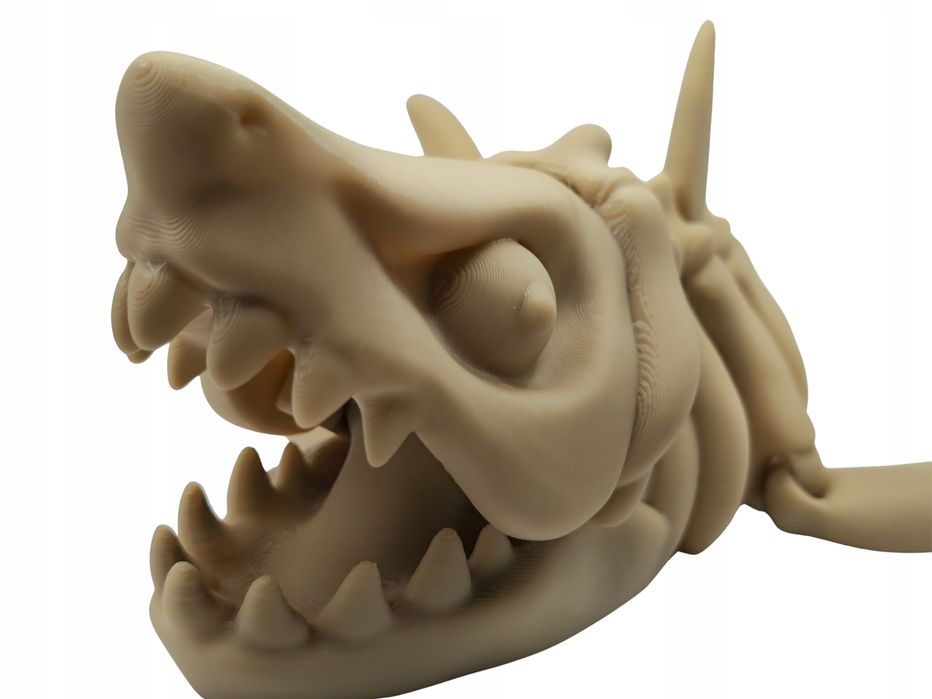 Wielki Rekin MEGALODON Szkielet Figurka 3D Ruchoma 20cm Dinozaur