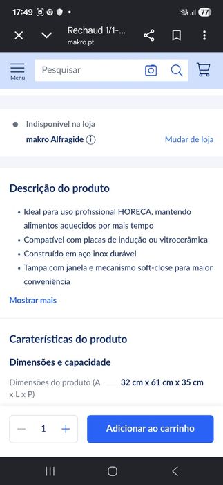 Rechaud,aquecedor de comida  ,alugo por 20 diario.