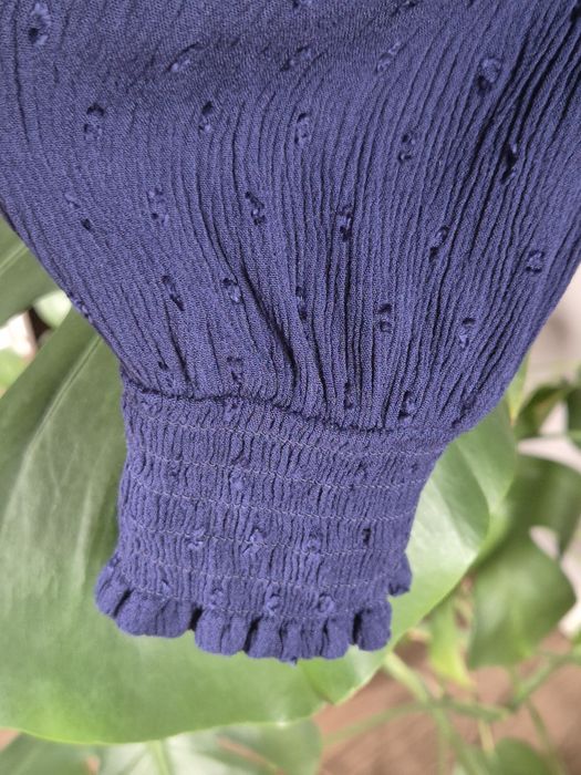 Granatowa bluzka boho roz.48, XXL