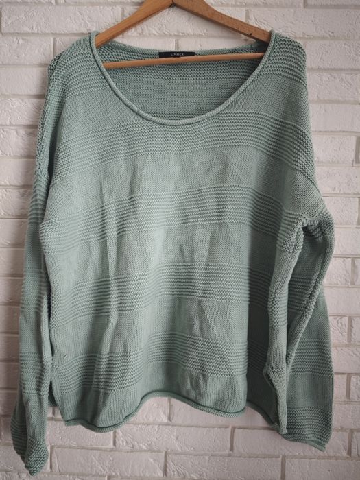 Lindex miętowy sweter damski L bawełna dla 70 pacha 72