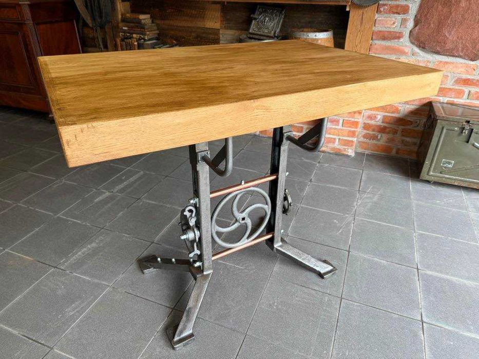 Stół ekspozycyjny, biurko, antyk, industrialny