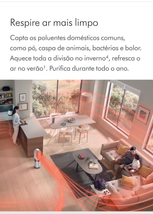 Dyson Purifier Hot+Cool HP1 (Branco) Purificador ventilador termoventilador