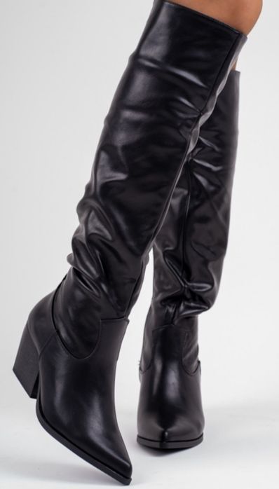 Kozaki długie kowbojki suwak 38 Nowe