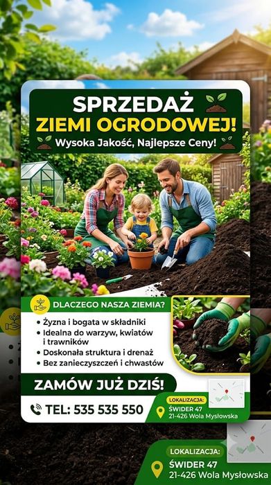 Ziemia ogrodowa-czarnoziem pod   trawniki kompostownik torf